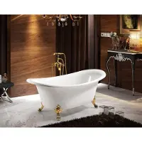Xl Moebel Gmbh Vasca da bagno a libera installazione Vasca da bagno a libera installazione Moderna Oro Bianco Ovale
