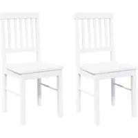 vidaXL Sedie da pranzo 2 pz. Legno massiccio bianco in legno di gomma