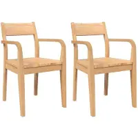 vidaXL Sedie da pranzo 2 pz. Legno massiccio naturale in legno di gomma