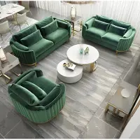 AEA Set Divano Tessile Divano Tappezzeria Sedile Set 3+2 Designer Verde