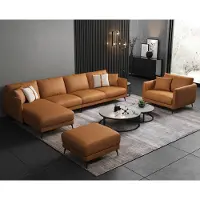 AEA Ecksofa + Sessel Ledersofa Couch Wohnlandschaft Garnitur Design Modern Sofa Sitz