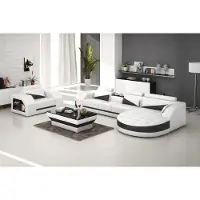 AEA Ledersofa Couch Wohnlandschaft Ecksofa + Sessel Garnitur Design Sofa mit USB