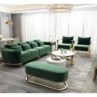 AEA Divano di design verde set tappezzeria set tessuto velluto divano 311 posti
