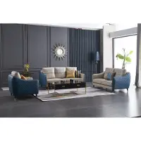AEA Wohnlandschaft Sofa Polster Sofagarnitur 3+2+1 Couchtisch Beistelltisch 4tlg.