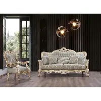 AEA Set di divani Set di divani classici poltrone da salotto 3+1 posti Chesterfield