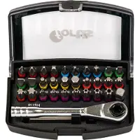 Fortis Assortimento di bit 32 pezzi con cricchetto e anello colorato