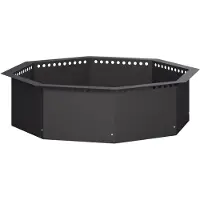 vidaXL Anello per focolari, nero, 80 x 80 x 25 cm, acciaio