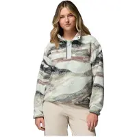 Columbia Women's Helvetia II Printed Cropped Half Snap Pullover in pile Donna (XL, grigio)
