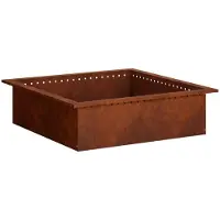 vidaXL Anello per focolari, aspetto ruggine, 80 x 80 x 25 cm, acciaio resistente agli agenti atmosferici