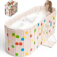 StarTech.com Vasca da bagno pieghevole portatile - Vasca da bagno per adulti da utilizzare sotto la doccia - Senza installazione - Ideale per bagni rilassanti con acqua calda o fredda - Rosa