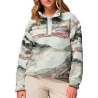 Columbia - Pile stampata con collo alto e mezza chiusura a pressione - Helvetia II Printed Cropped Half Snap Sedona Sage Summits per Donne in Nylon - Taglia S - Beige