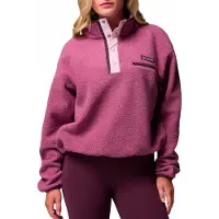 Columbia - Pile con collo alto e mezza chiusura a pressione - Helvetia II Cropped Half Snap Fleece Antique Mauve Mineral Pink per Donne in Nylon - Taglia XL - Viola