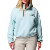 Columbia - Pile con collo alto e mezza chiusura a pressione - Helvetia II Cropped Half Snap Fleece Tea Light Dark Stone per Donne in Nylon - Taglia S - Blu