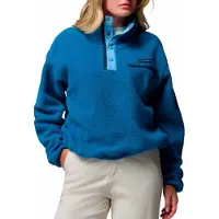Columbia - Pile con collo alto e mezza chiusura a pressione - Helvetia II Cropped Half Snap Fleece Phoenix Blue Rainy Day per Donne in Nylon - Taglia XS