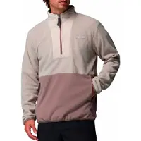 Columbia - Pile mezza zip - Sequoia Grove II Hz Fleece Flint Grey Iron Dark Stone per Uomo in Poliestere Riciclato - Taglia L - Beige