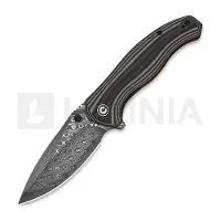 CIVIVI Coltello pieghevole Vyrent Damascus, Black/Tan/Orange G-10