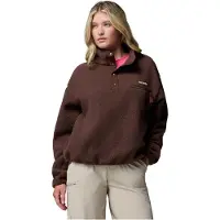 Columbia - Pile con collo alto e mezza chiusura a pressione - Helvetia II Cropped Half Snap Fleece Tobacco per Donne in Nylon - Taglia M - Marrone