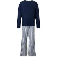 Tommy Hilfiger Underwear Pigiama lungo navy / zappiro / blu chiaro / cappuccino