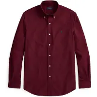 Ralph Lauren per uomo. 710805564526 Camicia Oxford tinta bordeaux su misura (XL), Casual, Granata, Cotone, Manica lunga