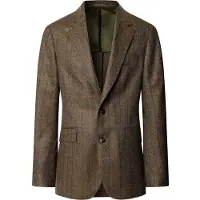 Hackett London per uomo. HM4400213 Giacca Cash Tattersall verde-marrone (40/32), Casual, Lana, Classico