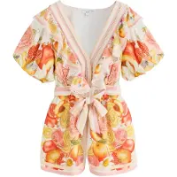 Next Tuta jumpsuit beige chiaro / giallo limone / arancione / rosa