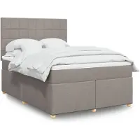 vidaXL Letto a molle con materasso Taupe 140x190 cm in tessuto