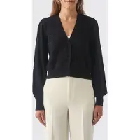 Twinset Cardigan traforato in cotone e cachemire con stampa a cuori e scollo a V