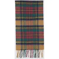 Barbour Sciarpa in misto lana e cashmere con motivo tartan e bordi sfrangiati