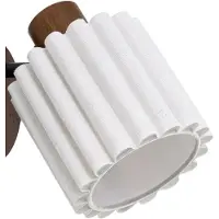 LINDBY Faretto da parete Shiloh, noce/beige, legno/lino, E14