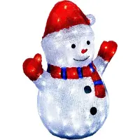 FÉÉRIC LIGHTS AND CHRISTMAS Pupazzo di neve decorativo natalizio con luci LED, 48 cm