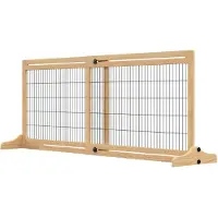 PawHut Barriere di sicurezza in legno per cani , barriera di sicurezza estensibile per porte, barriera per cani