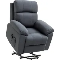 HOMCOM Poltrona Alzapersona Reclinabile fino con 8 Punti Massaggianti, Telecomando e Poggiapiedi 89x99x103 cm, Grigio