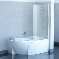 Ravak Chrome - Schermo da bagno monopezzo CVSK1 Rosa, a sinistra, 1000x1500 mm, alluminio lucido/vetro trasparente 7QLS0C00Y1