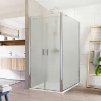 Sonstige Verlage Cabina doccia Mereo, Lima, rettangolo, doppia anta, volante, 90x120 cm, cromo ALU, vetro Point - CK88522K