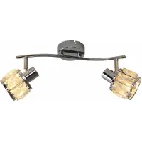 REALITY IMPORT Lampada da soffitto Crownie cromata 2xE14x40W in metallo, dimensioni: 16x29x8 cm, IP20, Reality