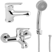 Novaservis Titania Iris New - Set di miscelatori per vasca e lavabo con accessori, cromo SADA94420