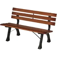 Outsunny Panca da giardino , modello a 2 posti, panchina da esterno con schienale, ideale per caffè