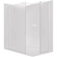 CERANO Pannello doccia angolare Walk-in Onyx T L/P - 8 mm - montante quadrato - bianco opaco, vetro satinato - 30x30x200 cm