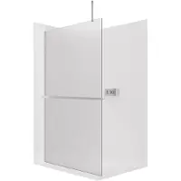 CERANO Pannello doccia angolare Walk-in Onyx Top Cube L/P - 8 mm - struttura quadrata + ripiano/portasciugamani - cromo, vetro satinato - 150x200 cm