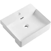 CERANO - Lavabo in Vetroceramica Galia - semi-incasso - bianco lucido - 50x42 cm