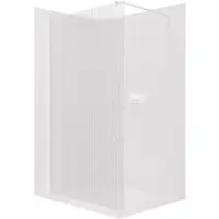 CERANO Pannello doccia angolare Walk-in Onyx Round, destro/sinistro - 8 mm - montante rotondo - bianco opaco, vetro smerigliato - 100x200 cm