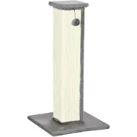 PawHut Tiragraffi a colonna, 81 cm, tiragraffi in sisal con palla da graffiare, grigio
