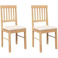 vidaXL Sedie da pranzo con cuscino 2 pz. Legno massiccio di gomma