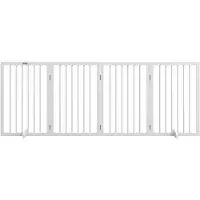 PawHut Bariera di sicurezza per cani 206 x 76 cm, pieghevole, con 2 piedini di supporto