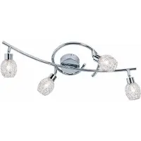 REALITY IMPORT Lampada a sospensione Mesh cromata, 4 portalampada G9 da 33W, struttura in metallo, dimensioni: 15x60x24 cm, grado di protezione IP20, marca Reality