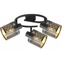 REALITY IMPORT Lampada a sospensione Tuluza, nera, 3 attacchi E14, 40W ciascuno, in metallo, dimensioni: 15,5x49x49 cm, grado di protezione IP20, marca Reality