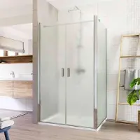 Sonstige Verlage Cabina doccia Mereo, Lima, rettangolo, doppia anta, volante, 100x80 cm, cromo ALU, vetro Point - CK87552K