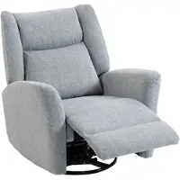 HOMCOM Poltrona relax girevole a 360°, poltrona da TV con funzione dondolo e reclinabile