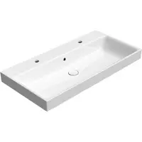 Sapho GSI Nubes - Lavabo doppio 1000x500 mm, con sfioratore, 2 fori per rubinetteria, ExtraGlaze, bianco 9623211