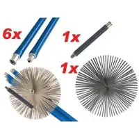 Briconess Kit Spazzacamino Con Snodo A Molla - 6 aste cm.140 + 1 scovolo cm.25 + 1 molla cm.25